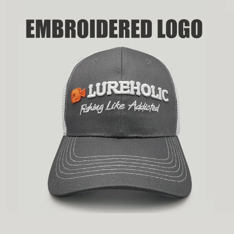 Lureholic 2/3 tela de malla señuelo gorra de pesca hombre mujer sombrero gorra de béisbol transpirable - imagen 2