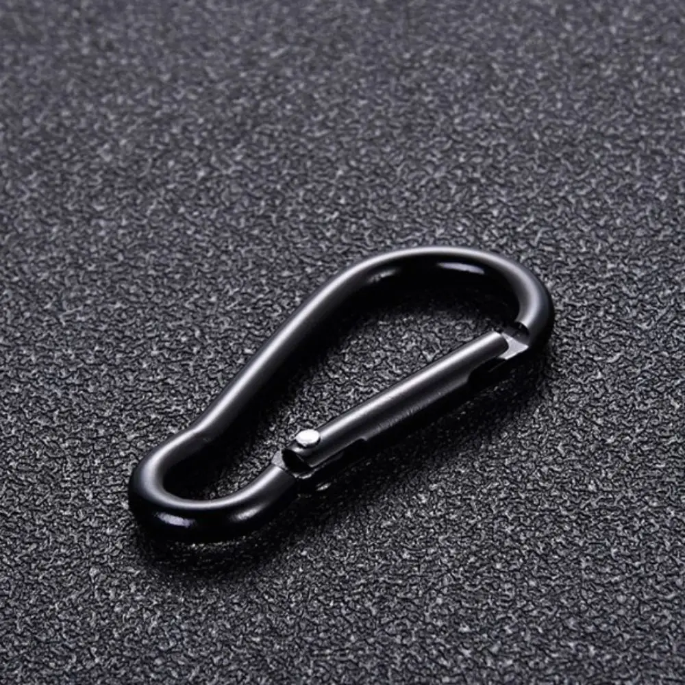 Mosquetón negro de aleación de aluminio para exteriores, 5 piezas, alta calidad, 3,6x46mm, Clip a presión de resorte, llavero de escalada, herramienta para exteriores - imagen 4