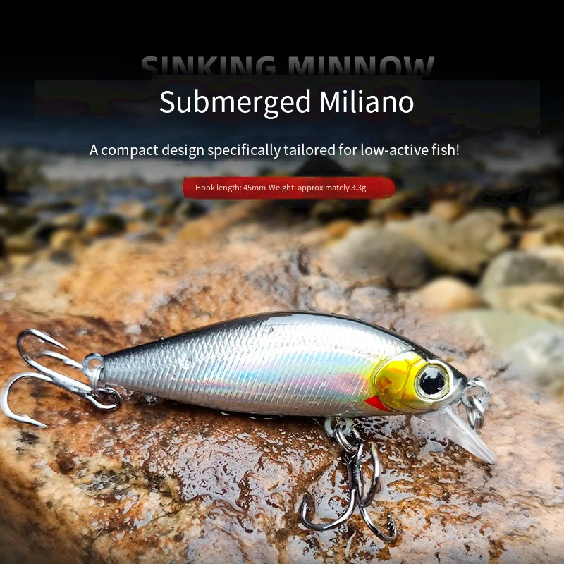1 Uds Mini Minnow Señuelos de Pesca Wobblers 4,5 cm 3,5g hundimiento cebo duro de plástico Artificial Crankbait Jerkbait Pesca aparejos de lubina - imagen 4