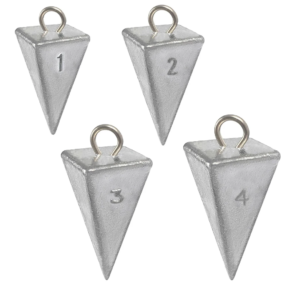 4 Uds pesas de pesca plomos pirámide plomo bagre pesas de pesca para Surf aparejo de pesca equipo de pesca de agua salada aparejos 1/2/3/4OZ