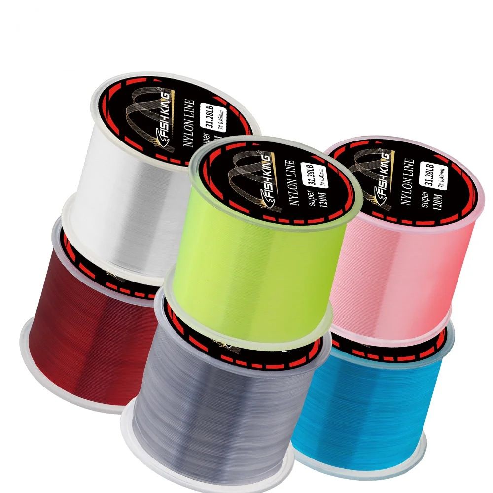 1 Uds. Línea de pesca de nailon de 120m, 4,13-34,32LB, 1,88-15,6 kg, línea principal de monofilamento súper fuerte japonés, cable de pesca para agua salada