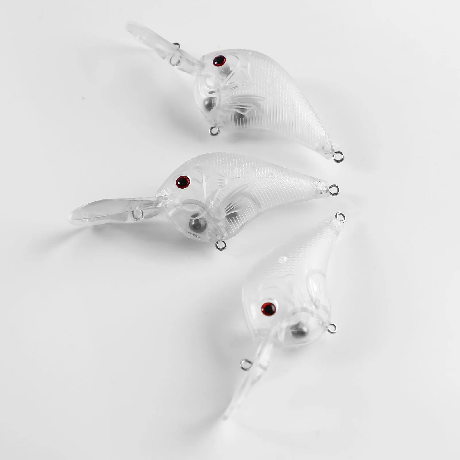 Señuelos duros transparentes sin pintar con ojos 3D - imagen 4