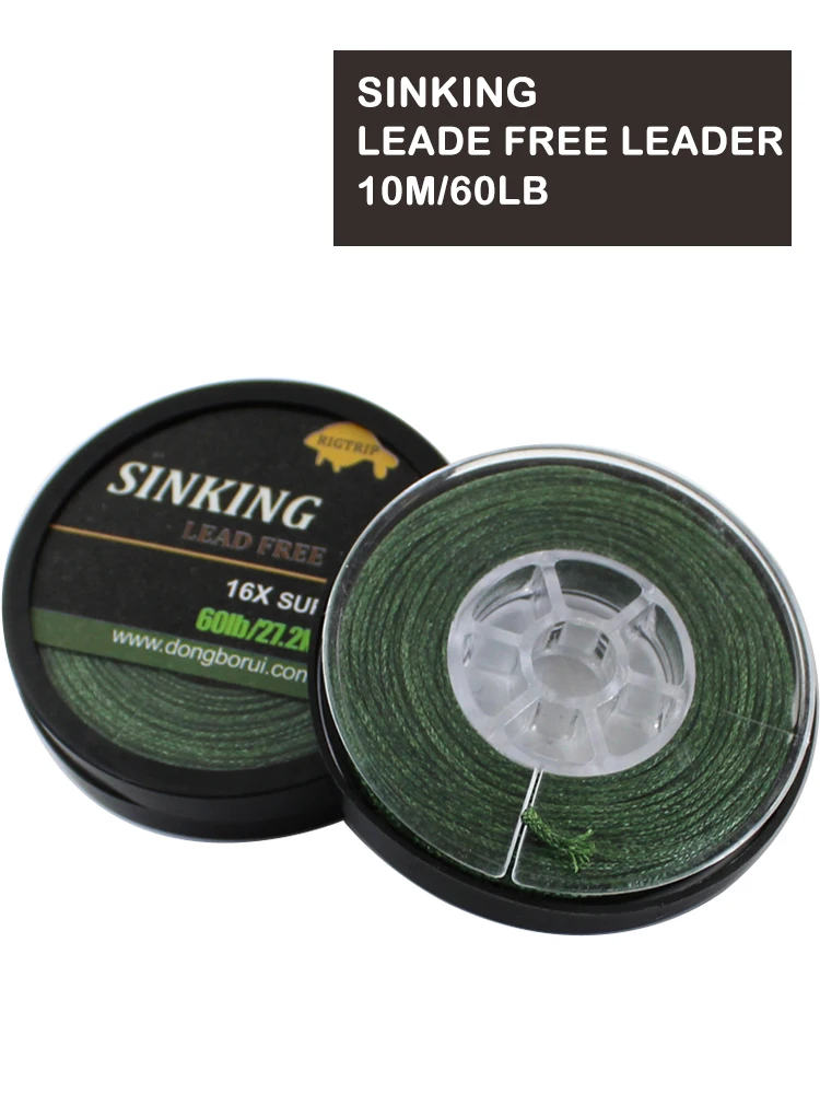 Línea de pesca de carpa de 10m, líder sin plomo, línea líder de carpa para aparejo de carpa, aparejo de helicóptero Chod, equipo de aparejos de línea de plomo trenzado - imagen 3