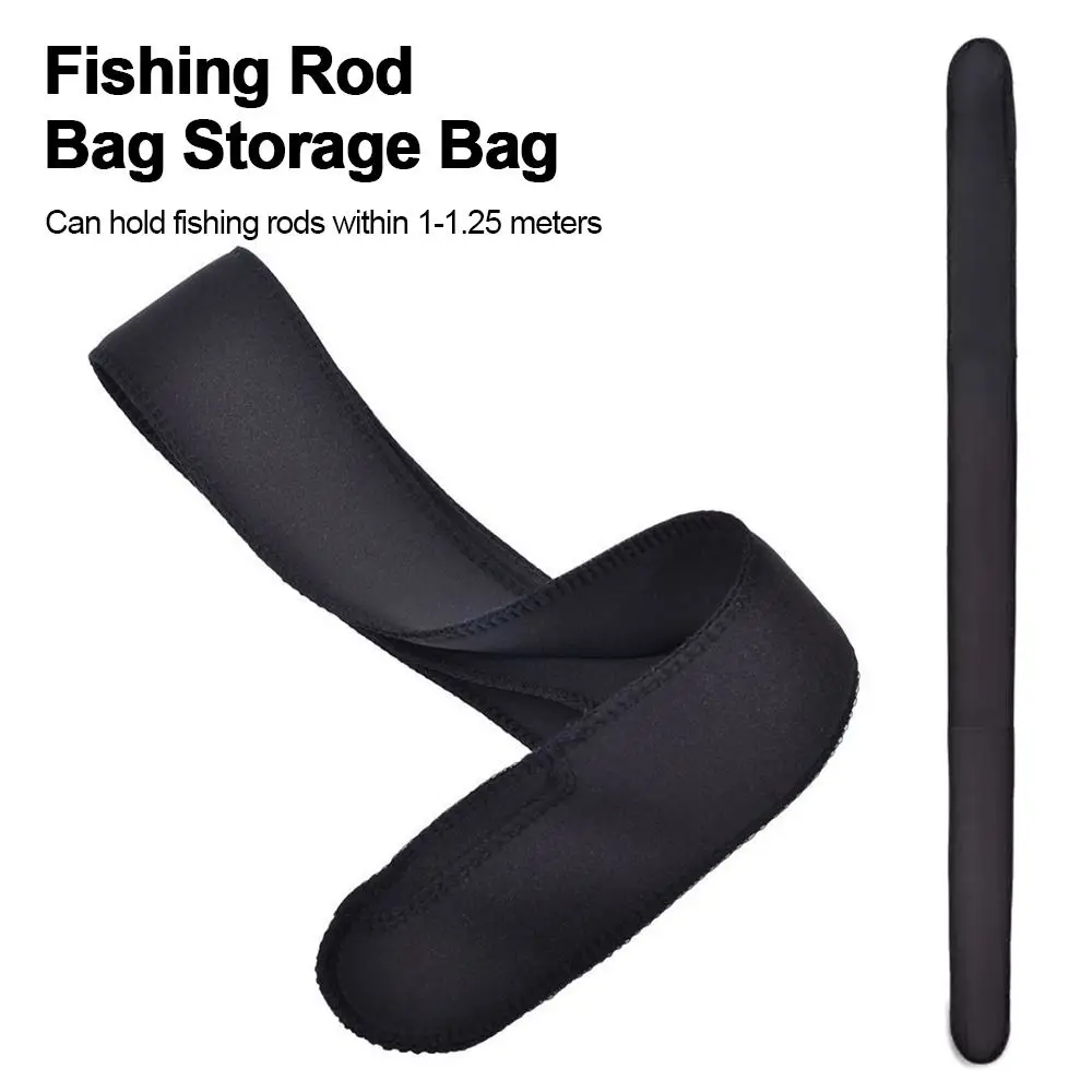 Bolsa de caña de pescar elástica multifuncional, bolsa de caña de pescar negra portátil, accesorios de equipo de pesca plegables - imagen 5