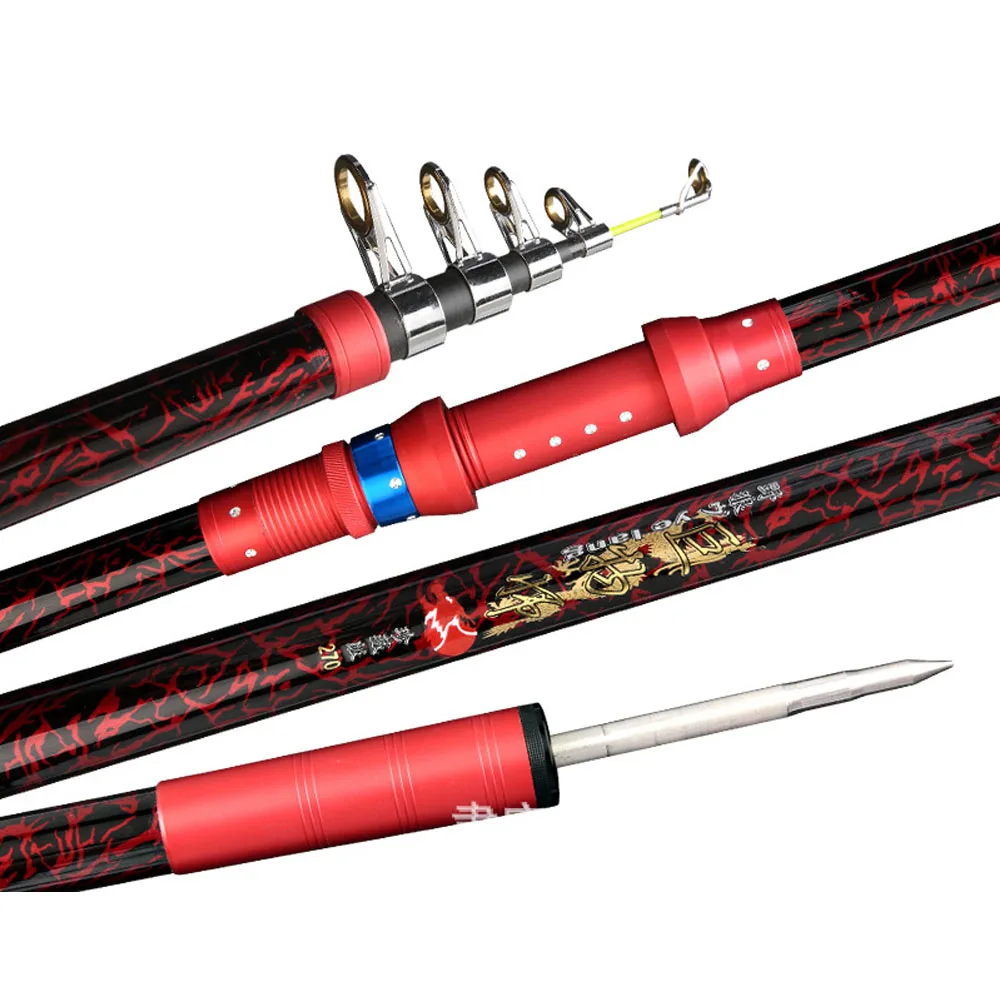 Potente caña de pescar de carbono, caña de pescar de 2,1-4,5 M, Control máximo, caña de pescar flotante antideslizante de 10kg, caña giratoria multiusos de fundición lejana - imagen 4