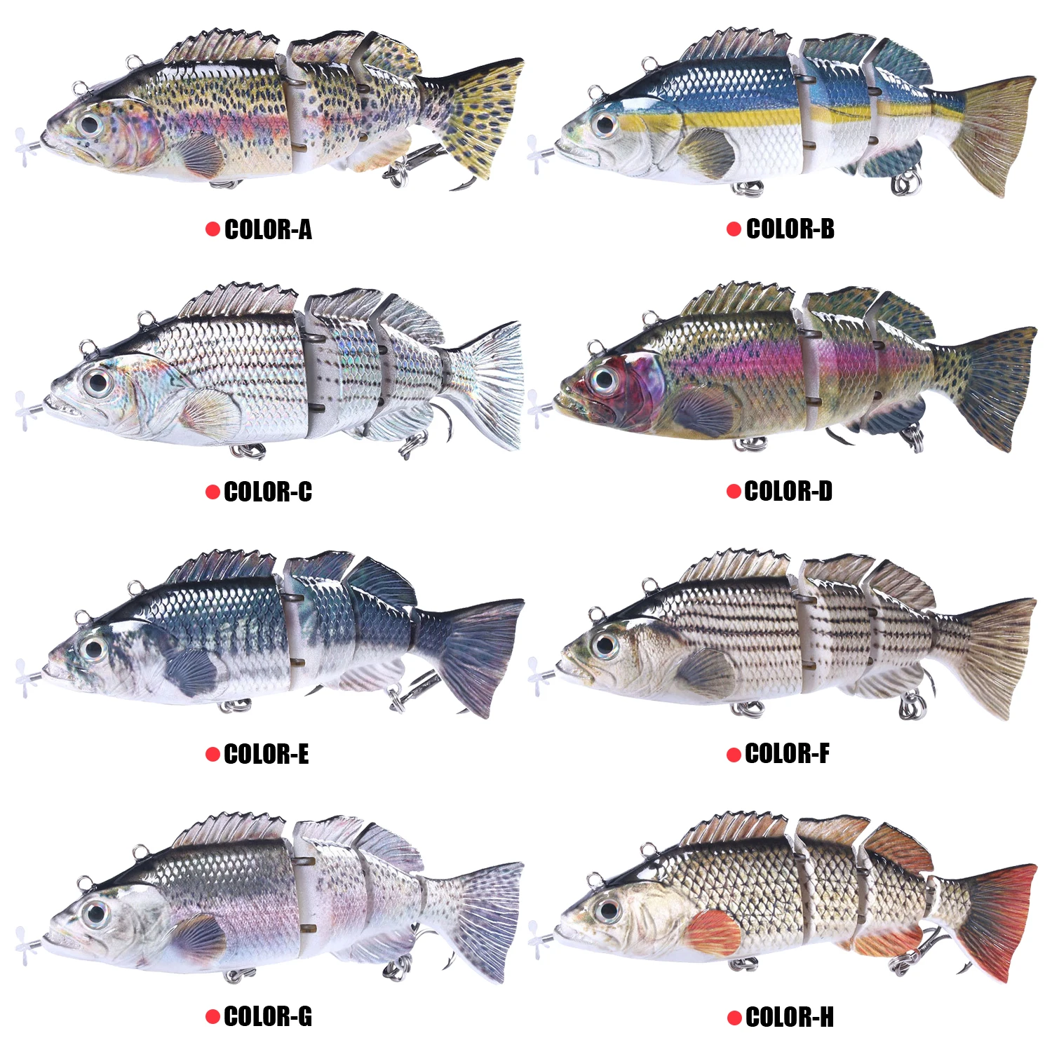 Señuelo eléctrico Wobblers para pesca, 4 segmentos, Auto Swimbait, recargable, 53g, 140mm, luz LED intermitente, aparejos de peces robóticos - imagen 5