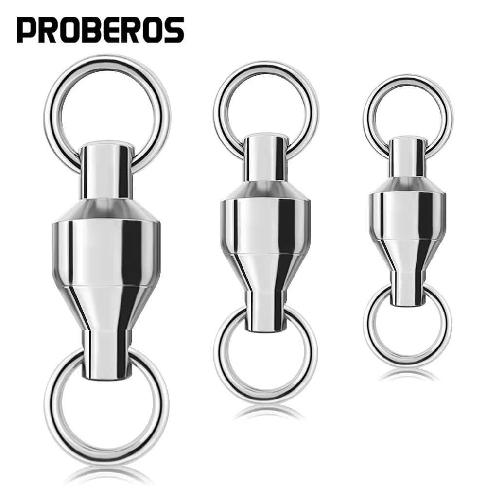 Hebilla de anillo giratorio de rodamiento soldado de doble cabeza, conector de objeto grande, acero inoxidable, anillo en forma de 8, accesorios de equipo de pesca, 10 piezas