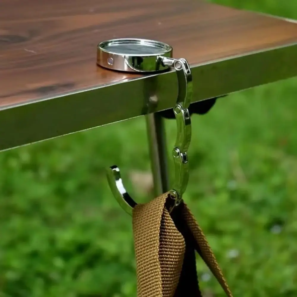 Ganchos para estante de almacenamiento, ganchos para bolsos, ganchos para colgar de cuero, soportes para bolsas de mesa plegables de Metal, ganchos para colgar prácticos y portátiles, 3 uds. - imagen 4