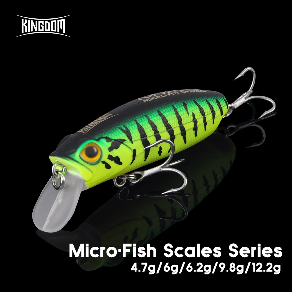 Señuelo de pesca flotante Kingdom, 45mm, 55mm, 65mm, cebos duros artificiales, Wobblers que se hunden, lubina de agua dulce, trucha, Swimbaits - imagen 2