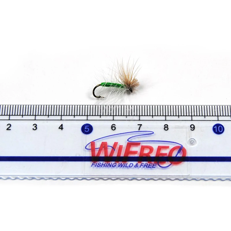 Wifreo 10PCS 10 #   Cuerpo verde pelo de alce Caddis moscas de pesca con mosca cebos de insectos artificiales trucha Panfish perca cebos de señuelo de pesca - imagen 2