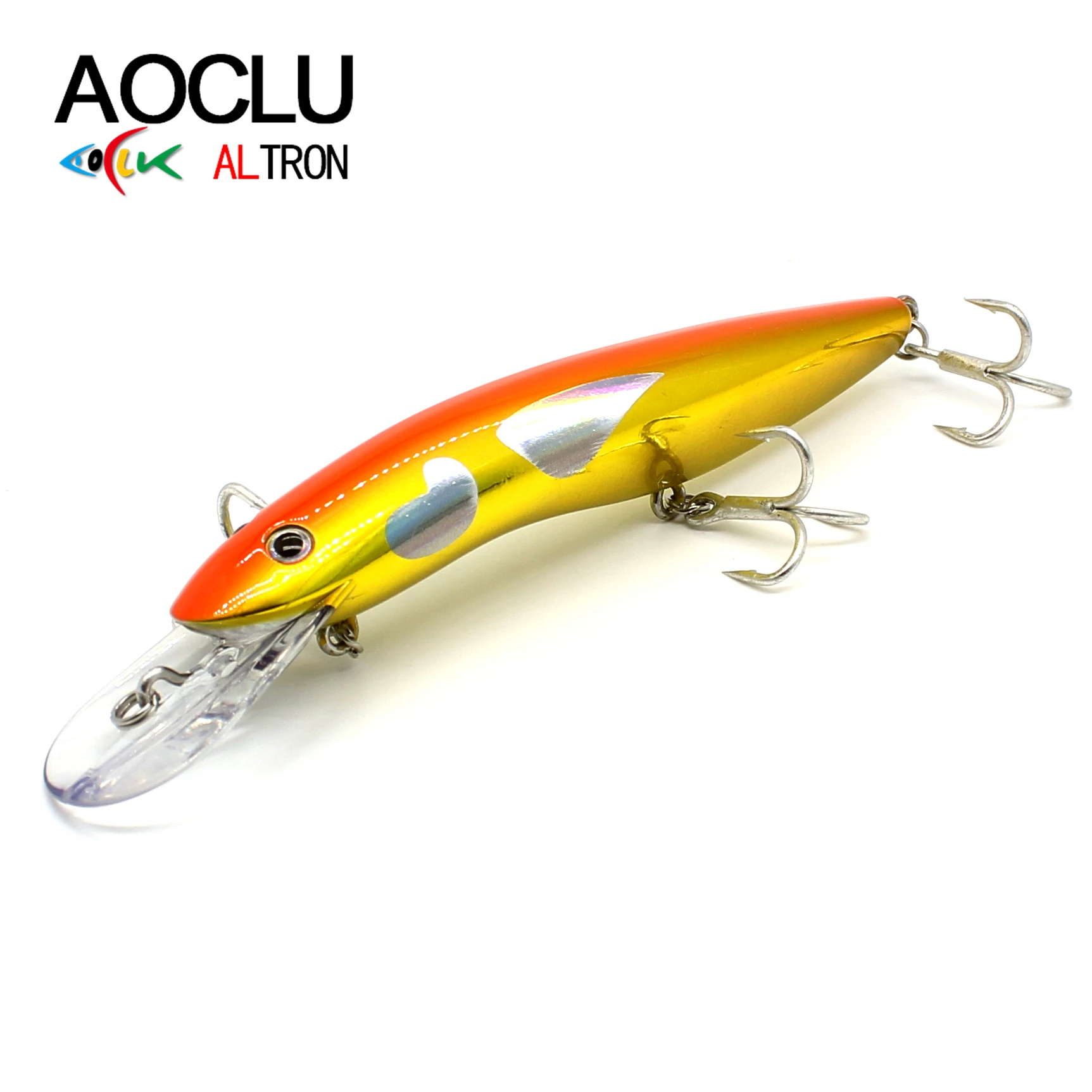 AOCLU flotante Minnow grande 125mm 26g cebo duro Jerkbait sonajero 1 pieza de alambre para barco de aguas profundas señuelo de roca 4X anzuelos triples calidad japonesa - imagen 3