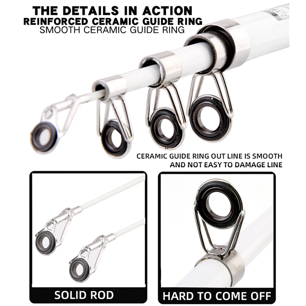 GHOTDA-carrete de pesca de Metal, caña de pescar combinada de alta velocidad 5,2: 1/5,1: 1, 2,1 M-3,6 M, adecuada para lubina/Carpa, alimentador de cebo al aire libre - imagen 3