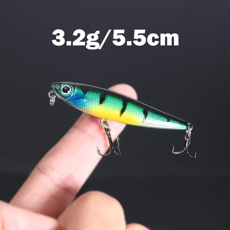 1 Uds señuelo de pesca cebo Swimbait Jerkbait lápiz 55mm 3,2g caminar perro señuelos flotantes cebo de lubina luer lápiz flotante superficie palo - imagen 2