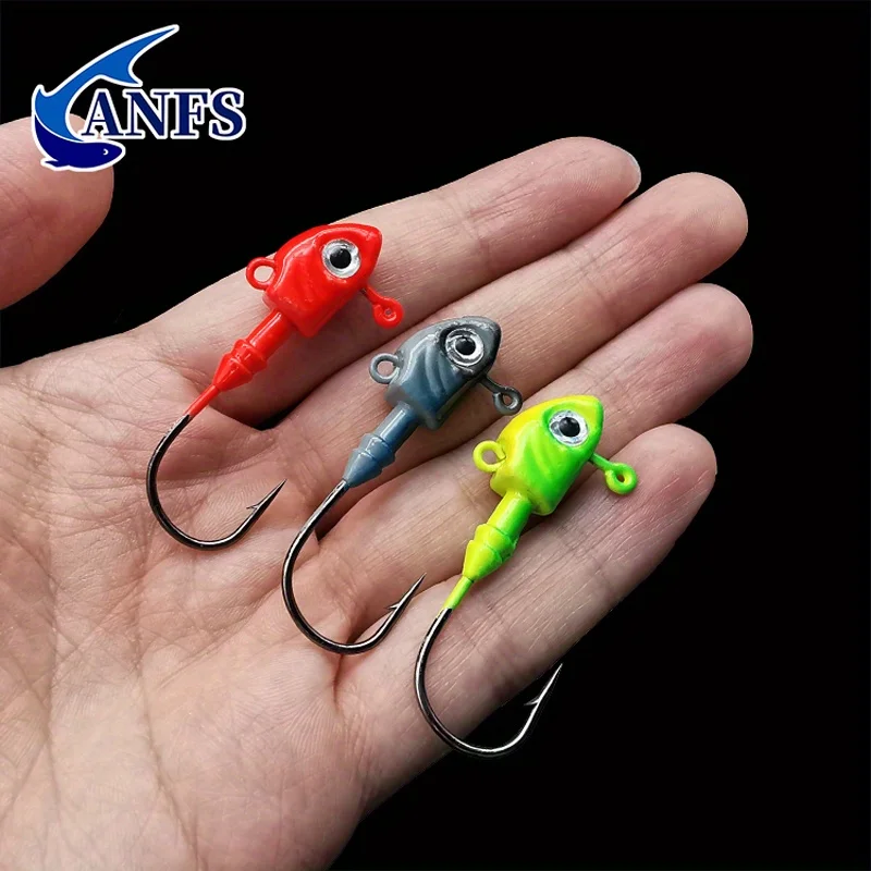 ANFS-anzuelo de cabeza de plomo 3 piezas 0,35 oz/OZ 0,52, anzuelos de pesca para Swimbait, anzuelos afilados con púas - imagen 3