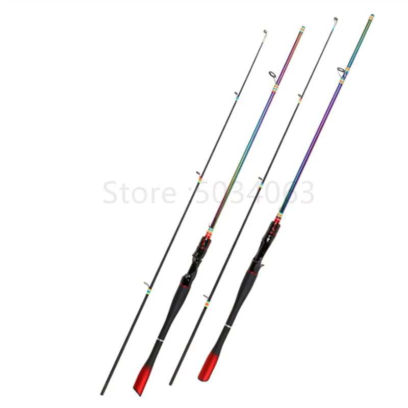 Caña de pescar de fundición giratoria M MH, fibra de carbono, acción rápida, 2 puntas, peso del señuelo 5-25g 10-30g 1,8 m - imagen 4