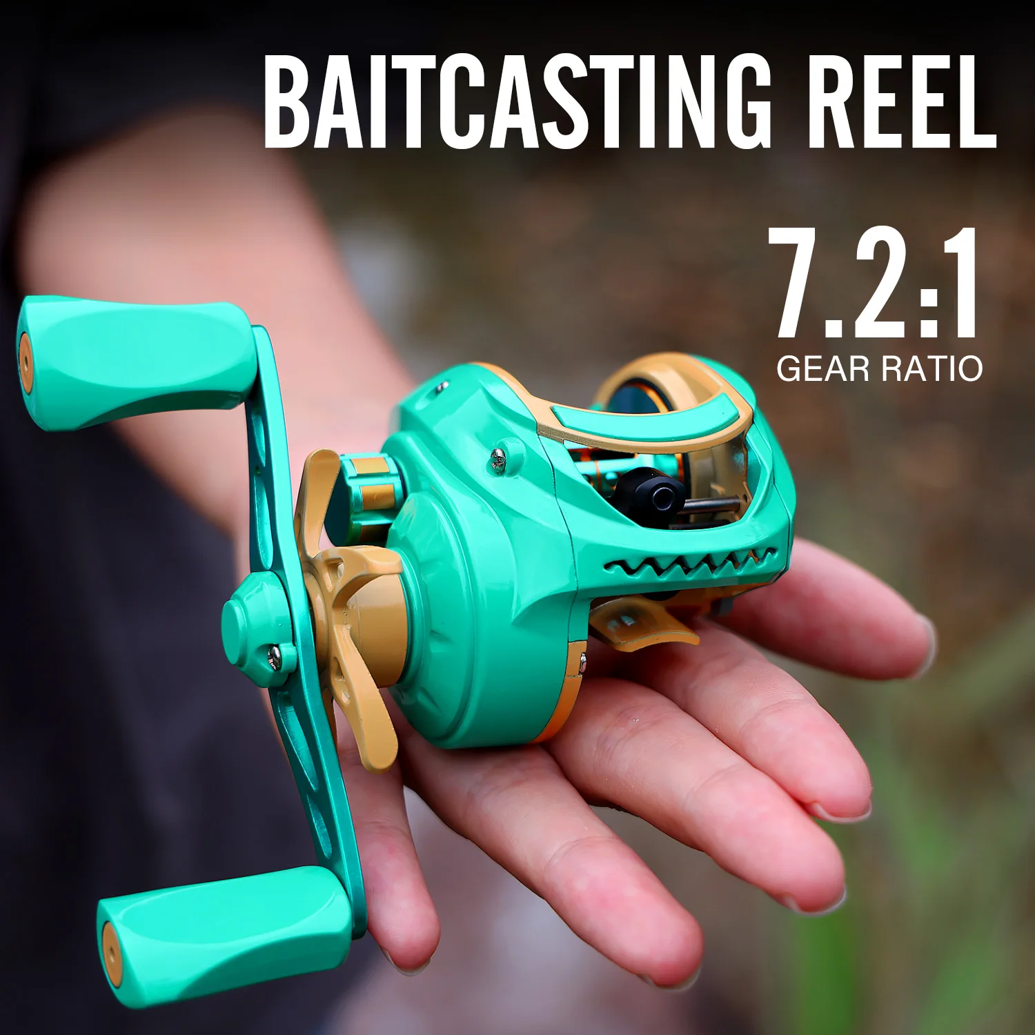 Carrete de Pesca Sougayilang Baitcasting, herramientas de Pesca con señuelo, relación de engranaje 7,2: 1, carrete Baitcaster, arrastre máximo de 10kg para Pesca de lubina - imagen 5