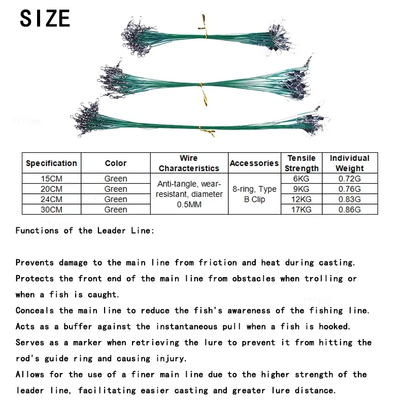 Leader de acero antimordida para pesca – Trenzado súper resistente - imagen 4