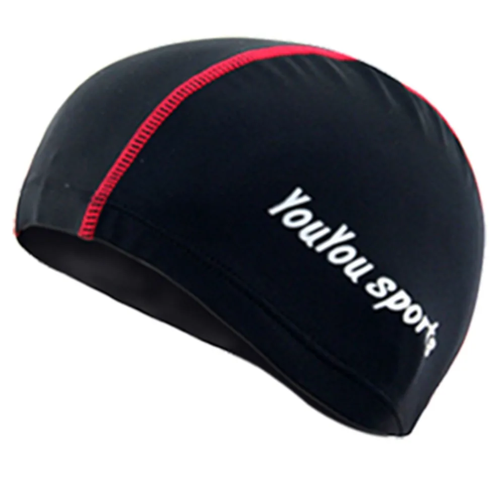 Gorro de baño de tela de nailon para hombres y mujeres adultos, gorro de piscina deportivo de pelo largo, protege las orejas - imagen 3