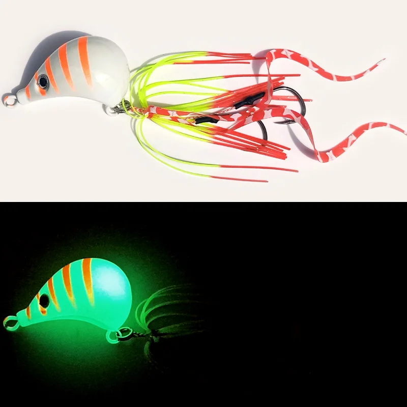 1 unidad 40g 60g 80g 100g 120g 150g Inchiku señuelos de Jigging plantillas de Metal luminosas señuelo ojos 3D plomo Jig cabeza barco cebos de pesca - imagen 4