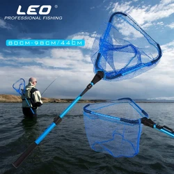 Red de aterrizaje plegable para pesca con mosca, mango telescópico