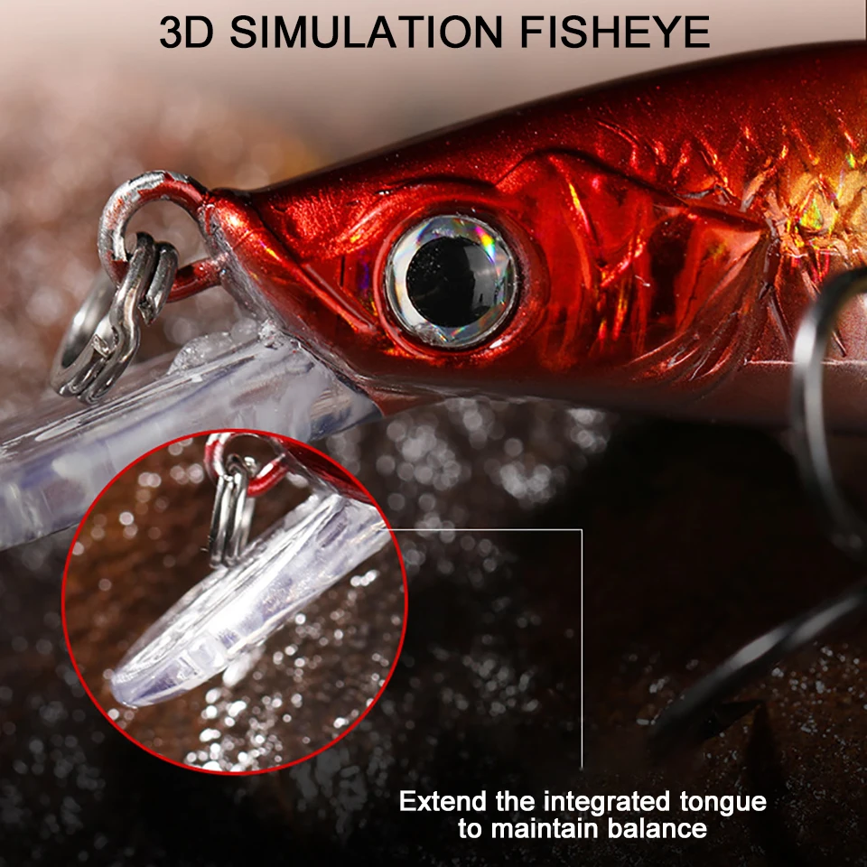 WALK FISH-señuelo de pececillo de hundimiento lento, cebo de pesca de fundición larga flotante, 3D Wobbler Artificial, 1 piezas, 8CM/6,5G, 10CM/11G - imagen 3