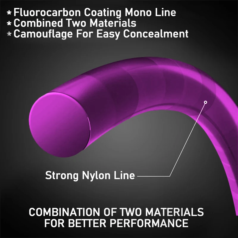 ZUKIBO-sedal de pesca manchado súper Invisible, 2000M, sedal biónico moteado, sedal de monofilamento recubierto de fluorocarbono