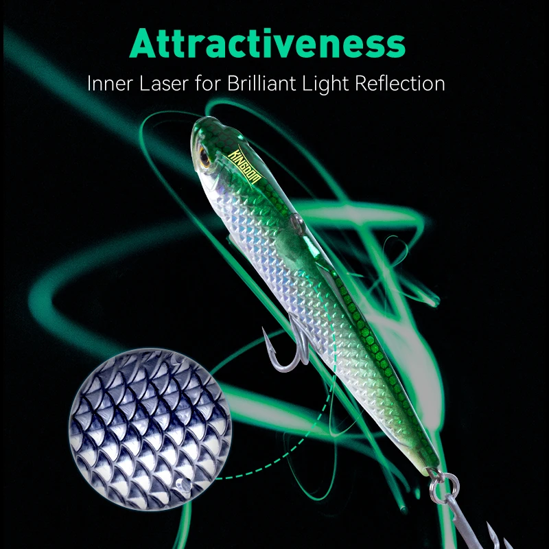 Kingdom Vibe-señuelo de pesca, 90mm, 32g, Wobbers duros artificiales de agua salada que se hunden para pesca de trucha y lubina - imagen 4