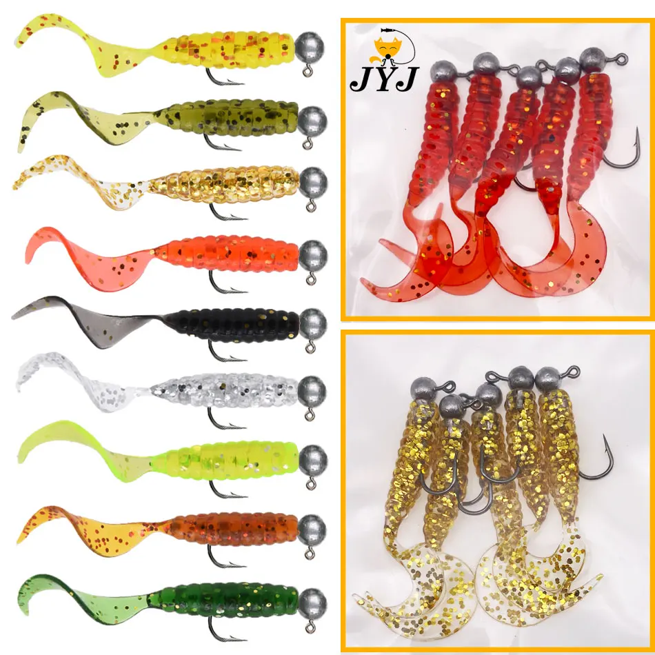 Anzuelo Pesca mostrando su diseño 4cm y grub para pesca efectiva