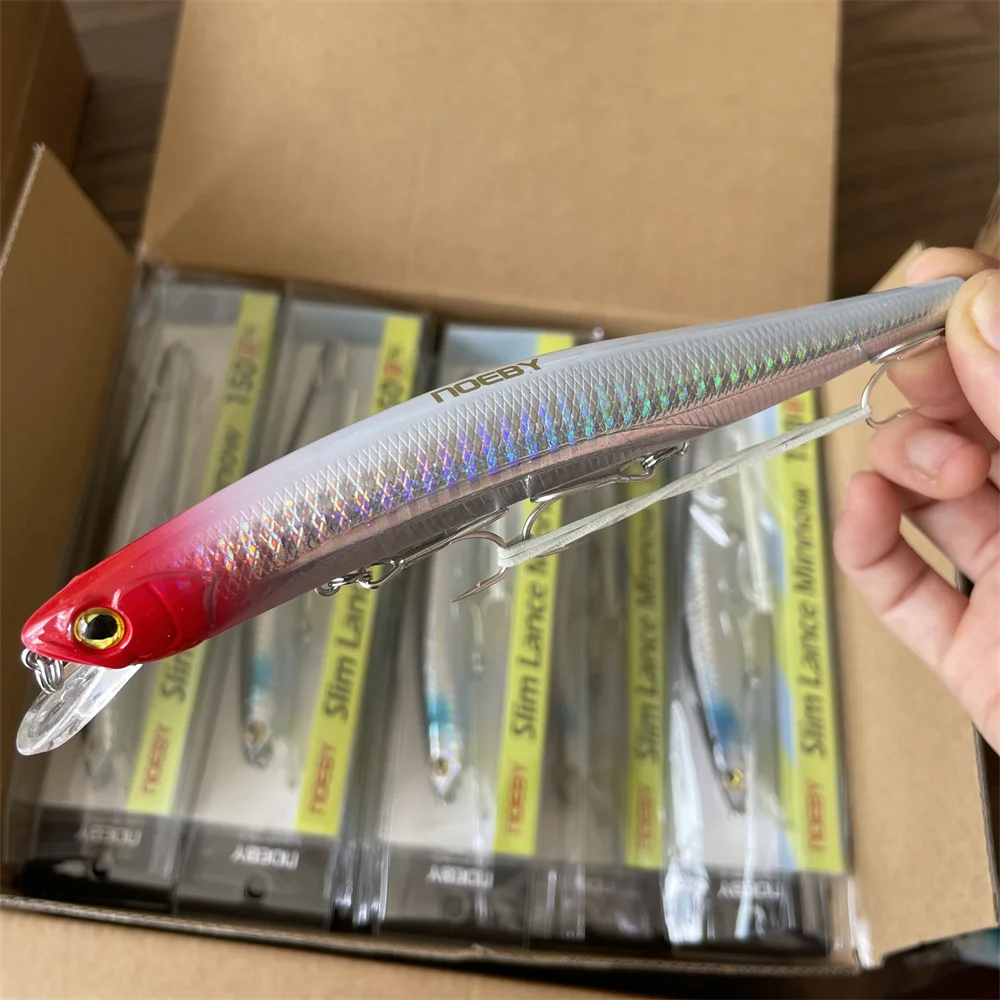 NOEBY Slim Lance Minnow 150mm 23g señuelo de pesca Wobblers flotantes cebo duro Artificial para Lucio lubina Jerkbait Señuelos de Pesca - imagen 3