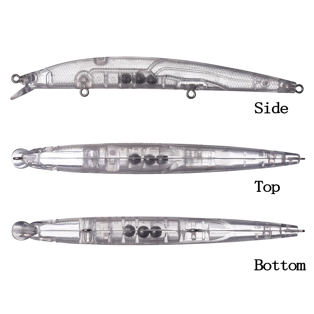 Chan'sHuang-Cebo en blanco sin pintar de 20 piezas, 13cm, 9,7G, sonajero largo flotante, piscardo, señuelo de pesca Artificial hecho a mano - imagen 3