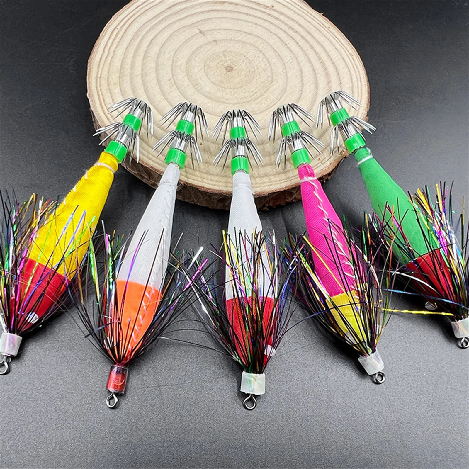 Señuelos de pesca luminosos, anzuelo de calamar artificial simulado para lubina, urdimbre, paraguas, anzuelo de explosión, cebo de Jigging portátil - imagen 3