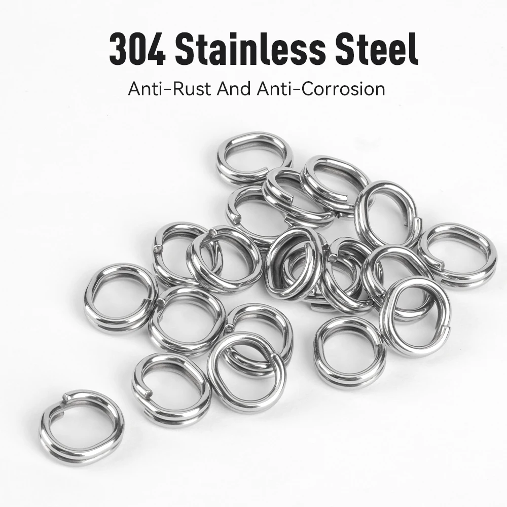 Kingdom 20 piezas GT anillos divididos para pesca en el mar 6 #   7 #   8 #   Aparejos de accesorios de pesca en el mar con doble anillo de acero inoxidable 304 para pesca en el mar - imagen 5