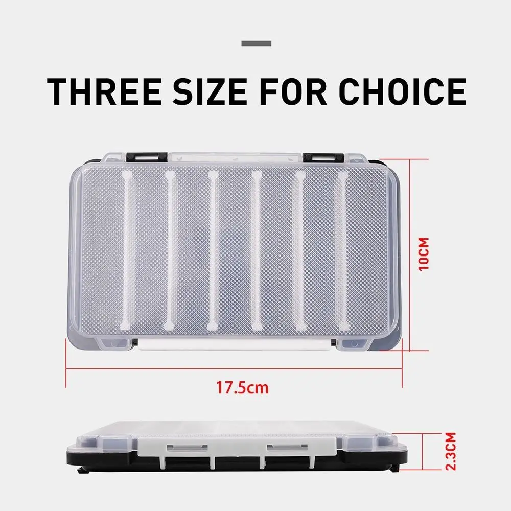 caja abierta con compartimentos y señuelos
