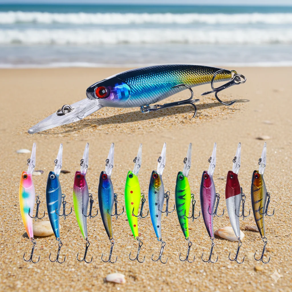 Minnow wobbler 9.5cm 8g hundimiento superficial lubina lucio