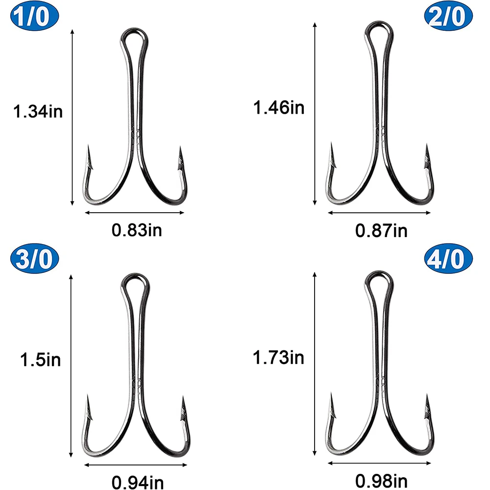 Anzuelos dobles de pesca con púas, anzuelo pequeño de pesca con mosca, anzuelo fuerte de acero de alto carbono para agua salada y dulce, 1000 piezas - imagen 3