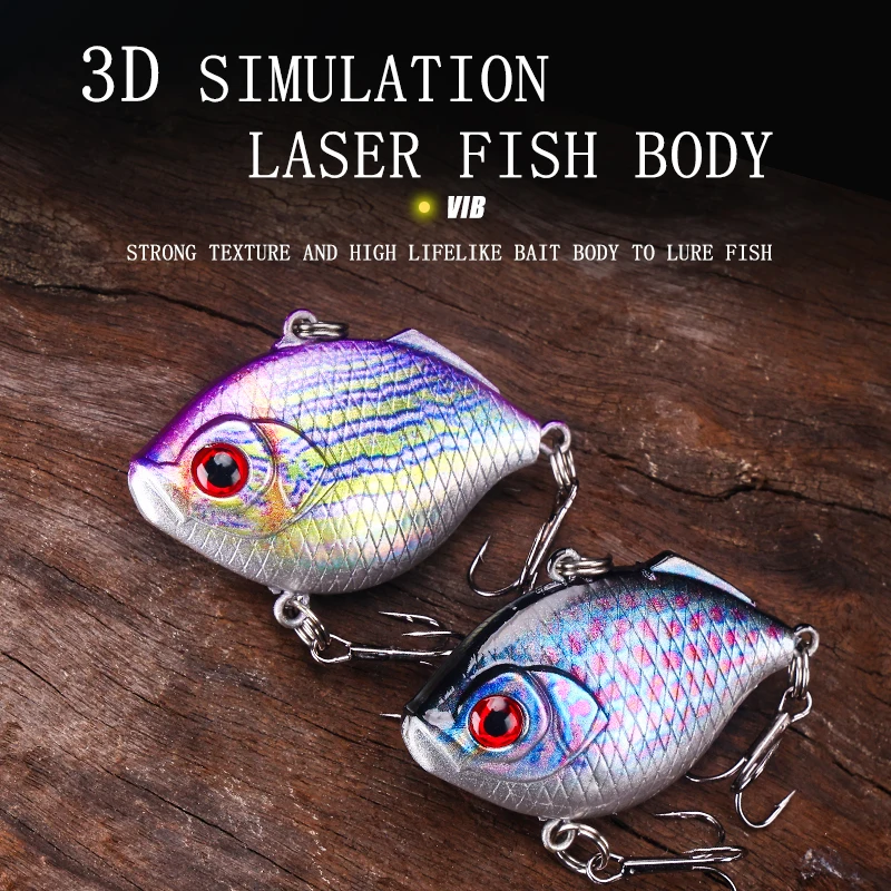 WEIHE 5 uds 8,7g 4,5 cm 5 colores Artificial duro VIB señuelo de pesca cebo duro biónico 10 #   Señuelos VIB que se hunden con gancho - imagen 3