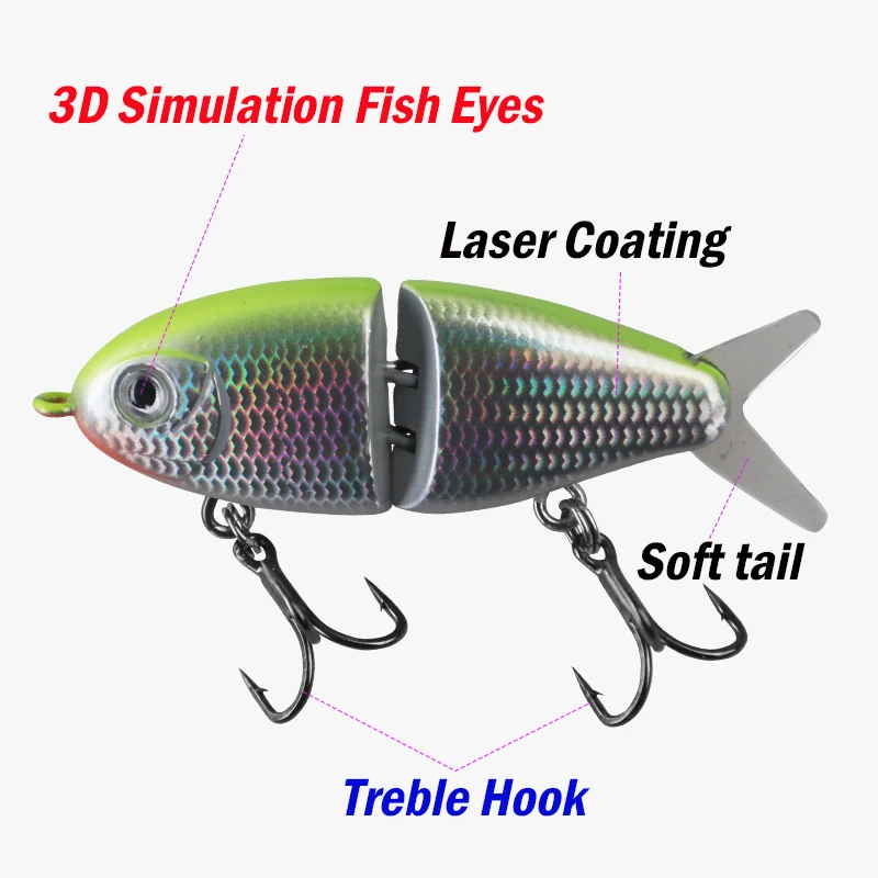 Señuelo swimbait hundimiento lento Testar Two Joints Pencil - imagen 4
