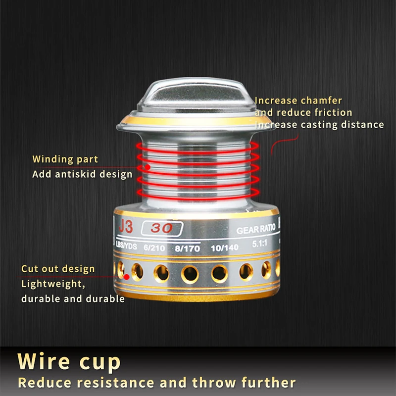 Carrete de Pesca DEUKIO, carrete giratorio fuerte de doble arrastre de 20kg, carrete de Pesca de mar para Pesca de carpa, carrete de repuesto gratis - imagen 3