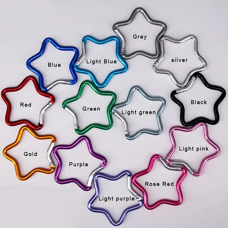 Mosquetón de aluminio con forma de estrella de cinco puntas, Clip para llavero para acampar al aire libre, gancho para botella de agua, hebilla colgante, 1 Uds. - imagen 5