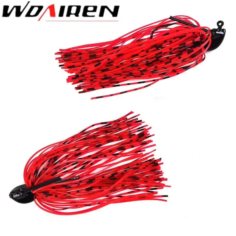 Señuelo de pesca con falda de silicona, Spinner, 7g, 10g, 14g, lentejuelas de Metal, Barba, Lucio, Spinner, cebo con plantilla, anzuelos antipendos, 1 ud. - imagen 3