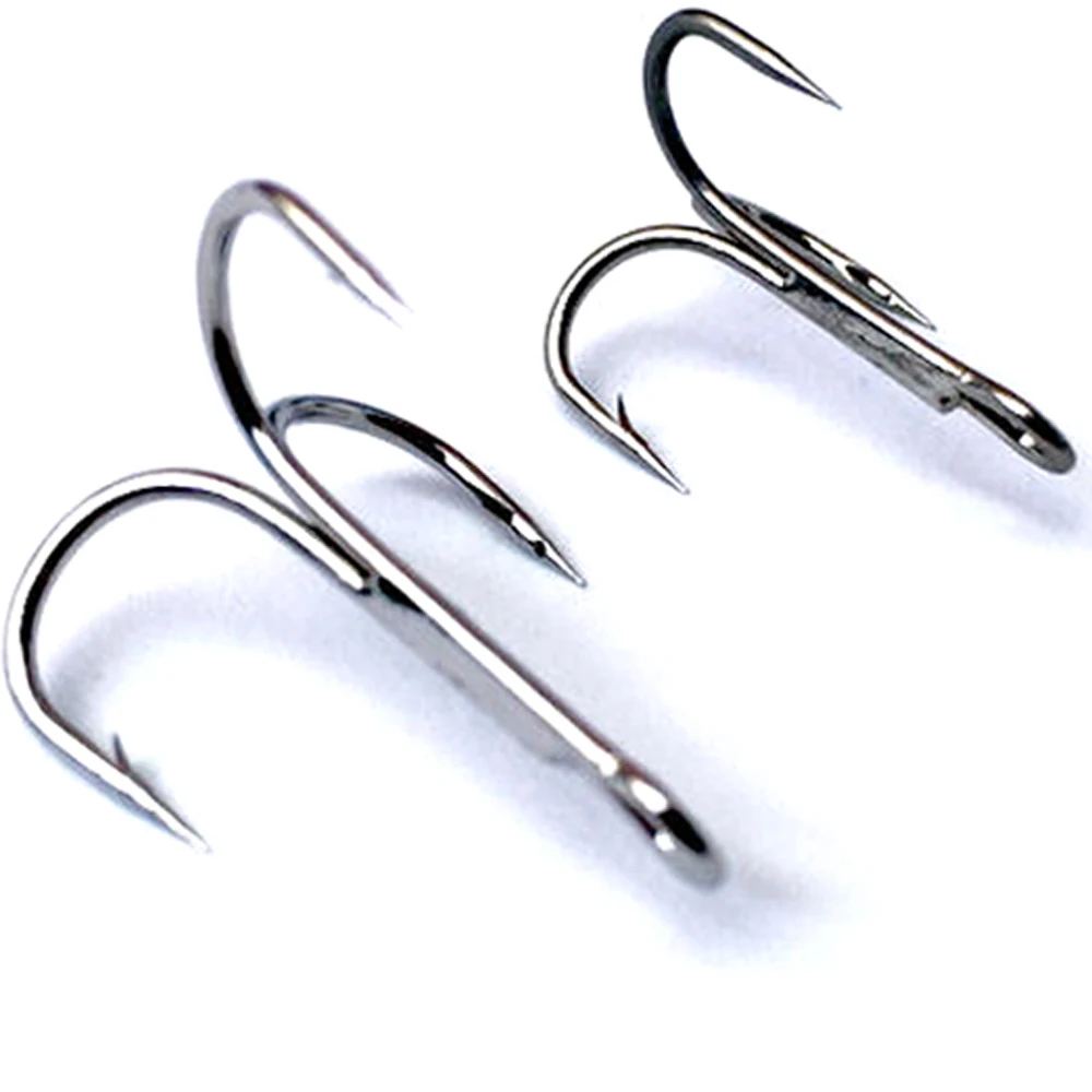 Anzuelos de pesca grandes y triples, anzuelos de acero con alto contenido de carbono, anzuelos de Triple anclaje, anzuelos de púas de agua salada, 4/0-10/0, 4x50 piezas - imagen 5