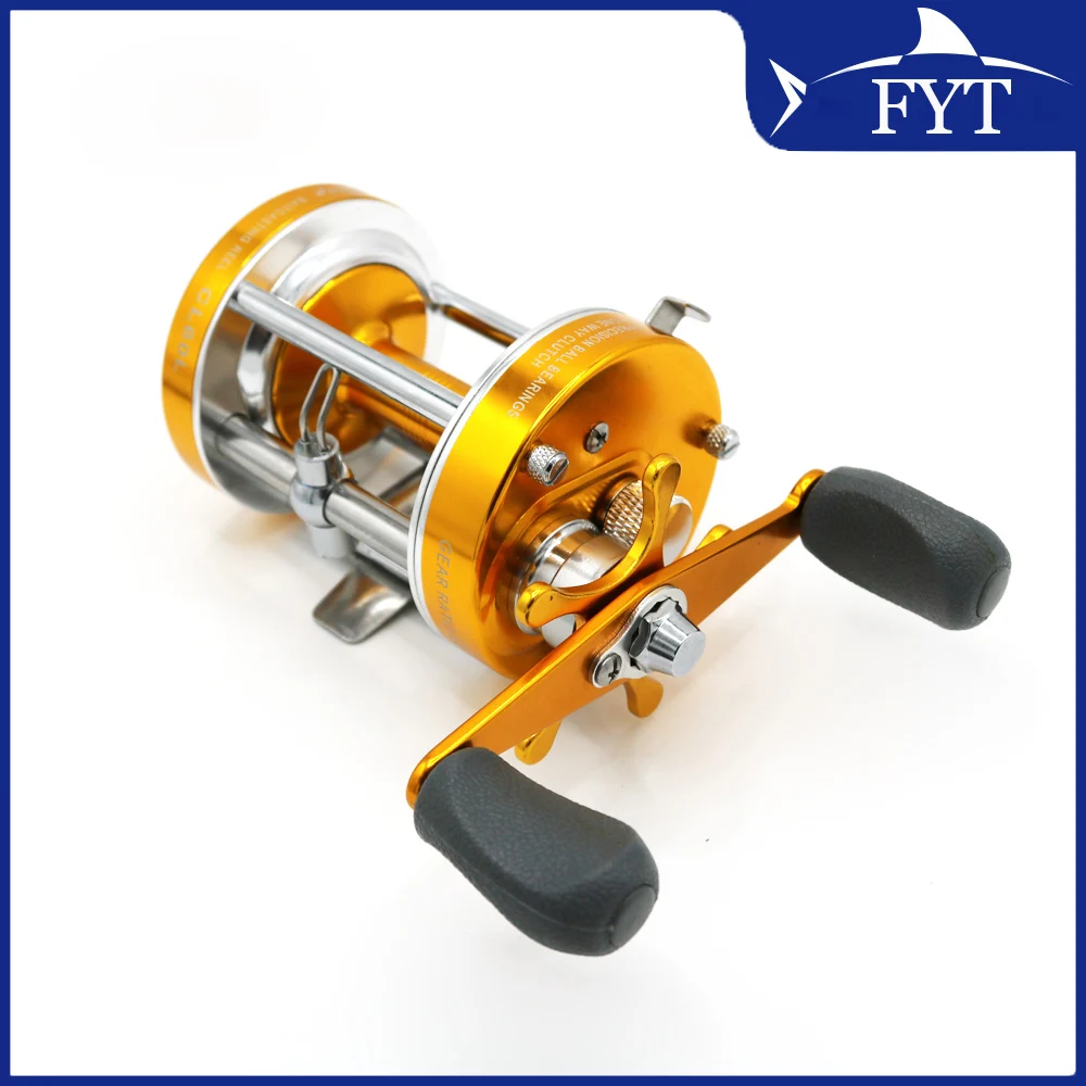 Carrete de Pesca de Mar MingYang CL60, rodamiento de bolas de Metal 2 + 1BB, rueda de tambor para mano derecha, Color dorado - imagen 5