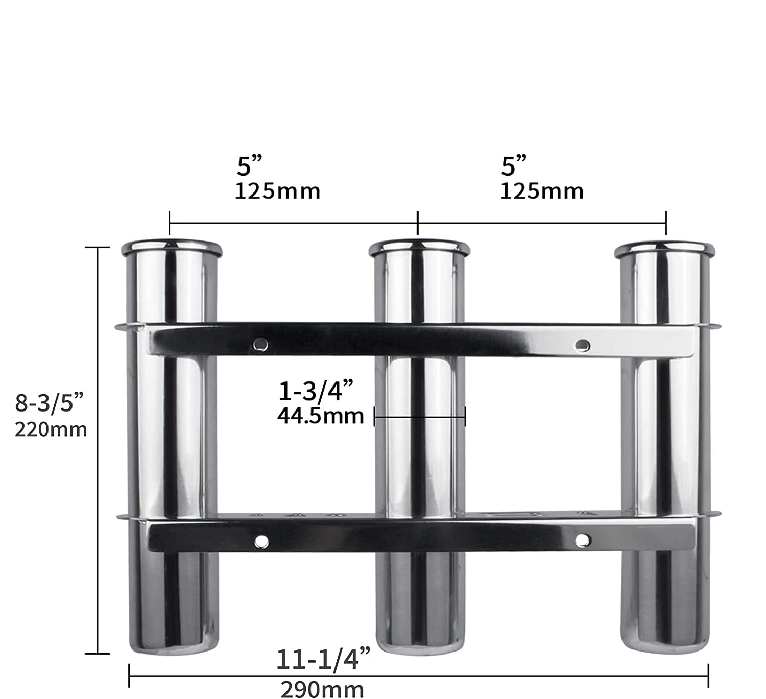 Soporte de caña de pescar de acero inoxidable para barco, accesorios de Hardware para barco, 3 tubos - imagen 3