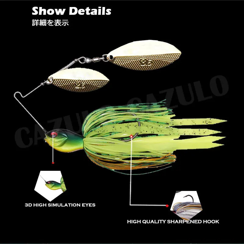 Señuelo de pesca de plantilla de goma, aparejos de 18g, cebo de lubina, Spinnerbait Isca, señuelo Artificial, Leurre Peche, hundimiento para Lucio - imagen 3