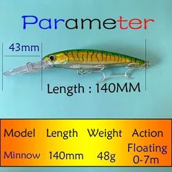 Testar Señuelo Minnow Trolling – Hundimiento lento para atún