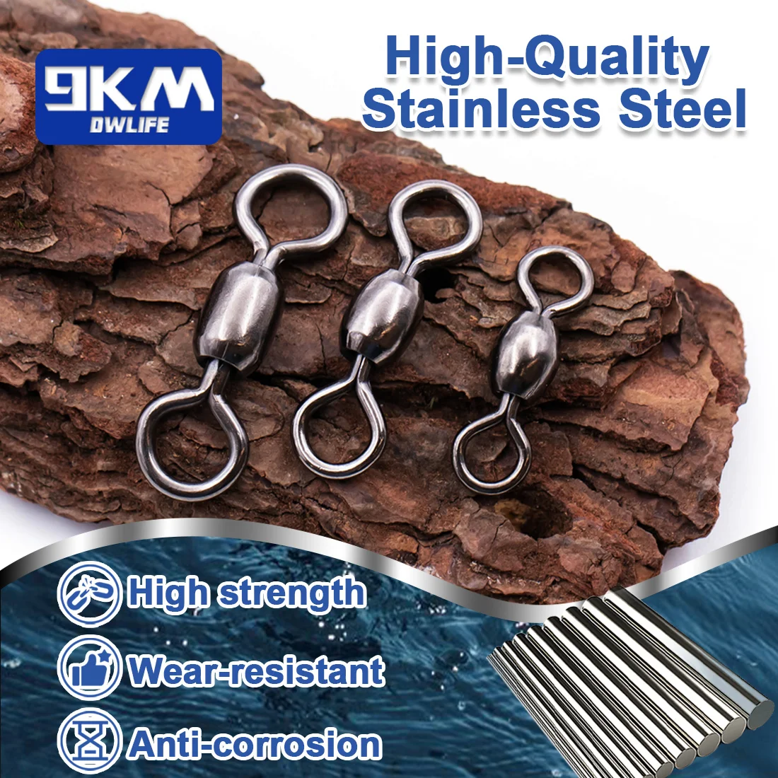 Experimente ganchos giratorios de acero inoxidable de alta calidad para equipo de pesca duradero y resistente al desgaste