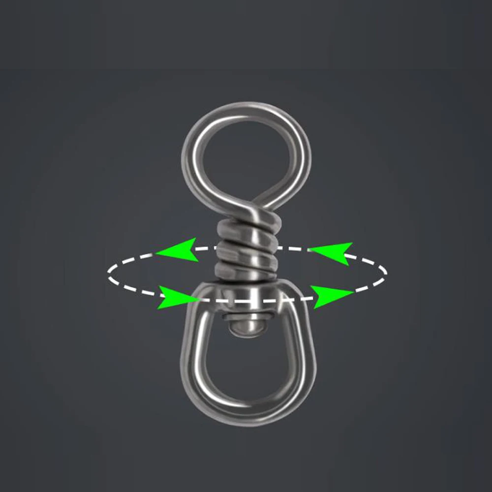 DNDYUJU conector de rodamiento pesado giratorio de pesca de acero inoxidable, gancho de anillo sólido rodante, accesorios de Tacke de pescado, 1pc - imagen 4