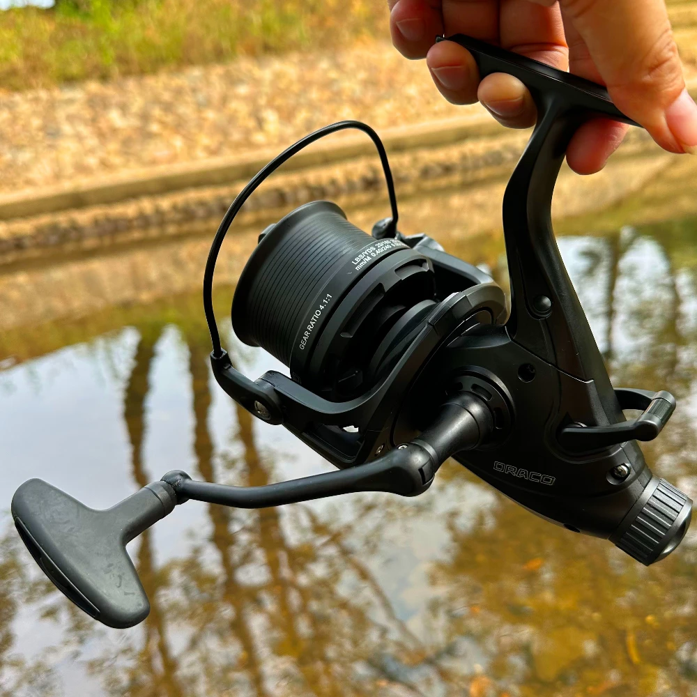 Carrete de pesca giratorio de carpa de gran juego, carrete de Metal serie 9000-12000, balancín izquierdo y izquierdo, carrete de pesca de carpa intercambiable - imagen 4