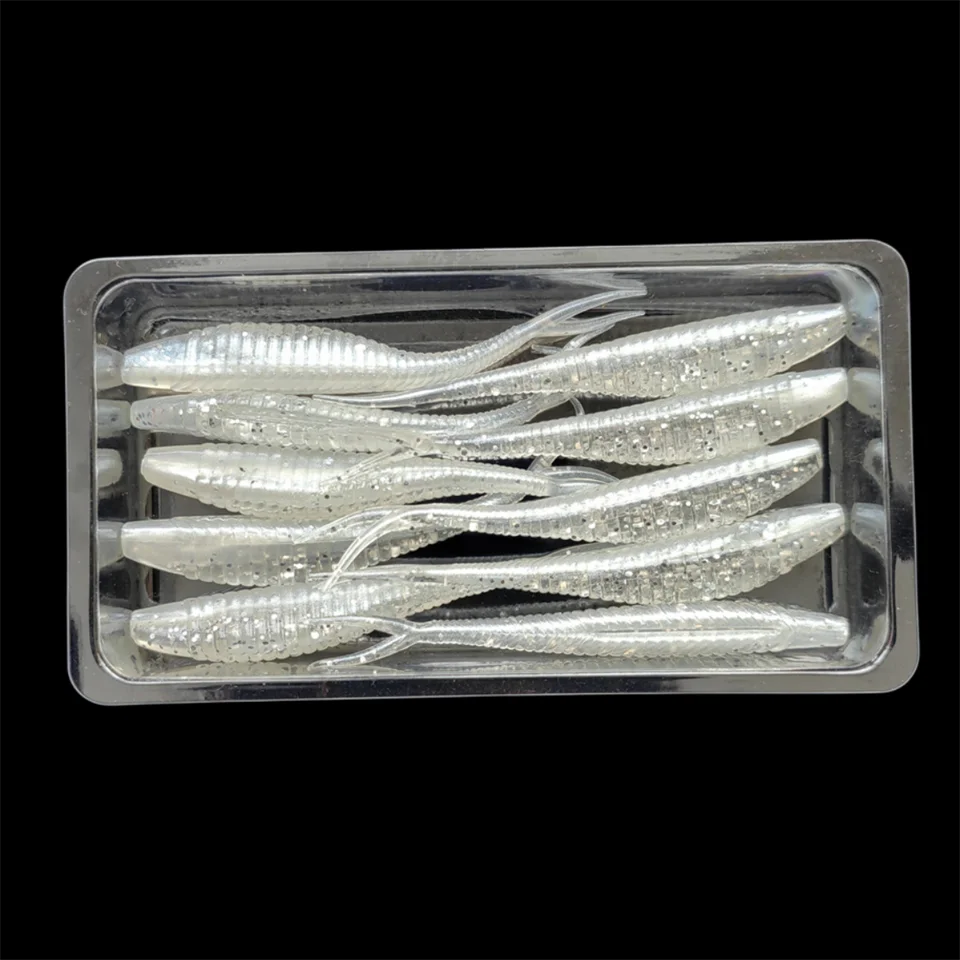 MUKUN 70mm 1,8g 10 Uds por lote nuevas Señuelos de Pesca señuelo suave cebo Artificial predador aparejos jerkbaits para Lucio y lubina - imagen 4