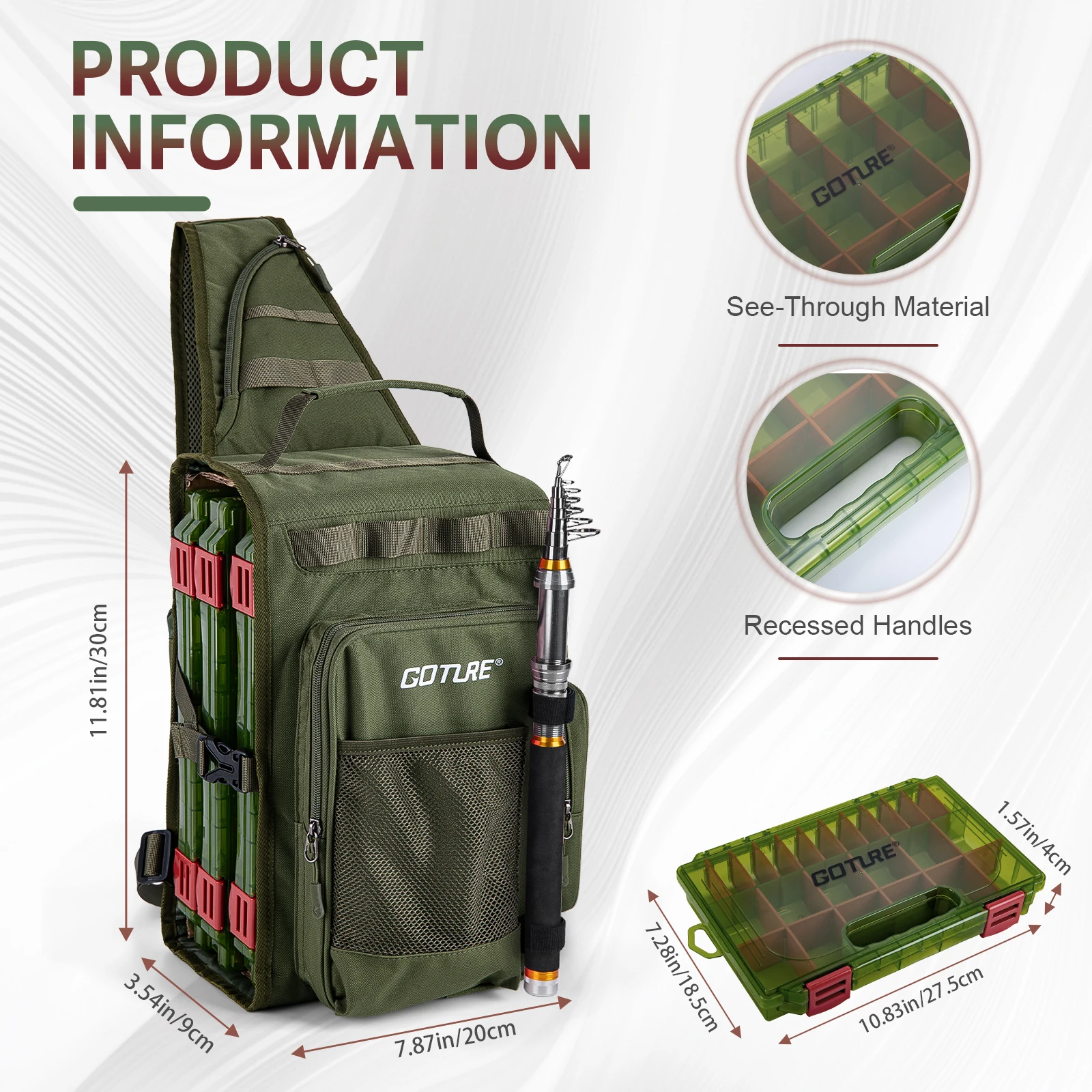 Mochila de pesca Goture 900D impermeable con cajas para aparejos - imagen 3